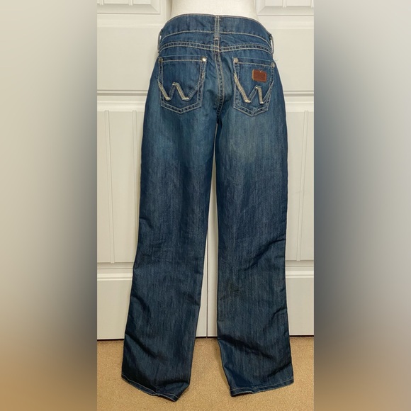 Wrangler Premium Patch Pink Label Womens Bootcut Denim Jeans Size 5/6 X 32 - Picture 2 of 8